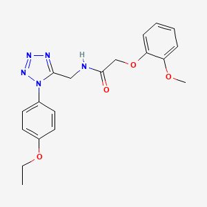 molecular formula C19H21N5O4 B2846711 N-((1-(4-ethoxyphenyl)-1H-tetrazol-5-yl)methyl)-2-(2-methoxyphenoxy)acetamide CAS No. 1005292-34-1