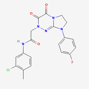 molecular formula C20H17ClFN5O3 B2846714 N-(3-chloro-4-methylphenyl)-2-(8-(4-fluorophenyl)-3,4-dioxo-3,4,7,8-tetrahydroimidazo[2,1-c][1,2,4]triazin-2(6H)-yl)acetamide CAS No. 941976-73-4