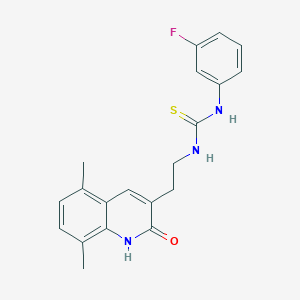 molecular formula C20H20FN3OS B2846719 1-(2-(5,8-二甲基-2-氧代-1,2-二氢喹啉-3-基)乙基)-3-(3-氟苯基)硫脲 CAS No. 887895-98-9