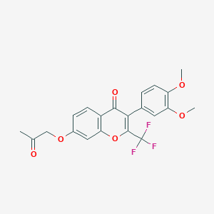 3-(3,4-dimethoxyphenyl)-7-(2-oxopropoxy)-2-(trifluoromethyl)-4H-chromen-4-one