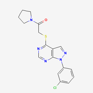 2-[1-(3-Chlorophenyl)pyrazolo[3,4-d]pyrimidin-4-yl]sulfanyl-1-pyrrolidin-1-ylethanone