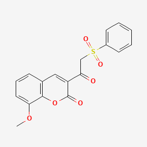 molecular formula C18H14O6S B2846727 8-methoxy-3-(2-(phenylsulfonyl)acetyl)-2H-chromen-2-one CAS No. 899977-67-4