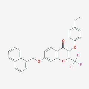 molecular formula C29H21F3O4 B284673 3-(4-ethylphenoxy)-7-(1-naphthylmethoxy)-2-(trifluoromethyl)-4H-chromen-4-one 