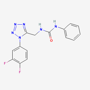 molecular formula C15H12F2N6O B2846732 1-((1-(3,4-difluorophenyl)-1H-tetrazol-5-yl)methyl)-3-phenylurea CAS No. 941923-08-6