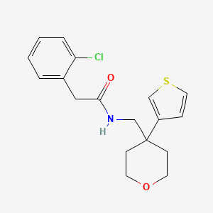 2-(2-chlorophenyl)-N-((4-(thiophen-3-yl)tetrahydro-2H-pyran-4-yl)methyl)acetamide