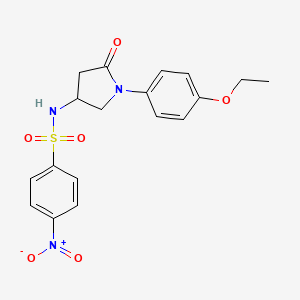 molecular formula C18H19N3O6S B2846743 N-(1-(4-ethoxyphenyl)-5-oxopyrrolidin-3-yl)-4-nitrobenzenesulfonamide CAS No. 896312-18-8