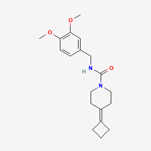 molecular formula C19H26N2O3 B2846747 4-Cyclobutylidene-N-[(3,4-dimethoxyphenyl)methyl]piperidine-1-carboxamide CAS No. 2320821-52-9