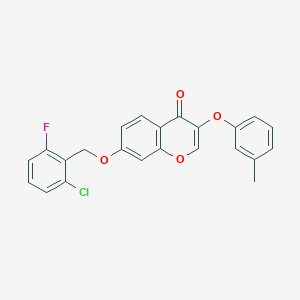 molecular formula C23H16ClFO4 B284675 7-[(2-chloro-6-fluorobenzyl)oxy]-3-(3-methylphenoxy)-4H-chromen-4-one 