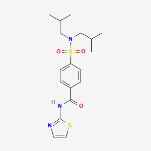 molecular formula C18H25N3O3S2 B2846750 4-(N,N-diisobutylsulfamoyl)-N-(thiazol-2-yl)benzamide CAS No. 476320-74-8