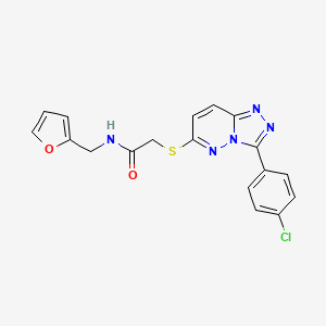 molecular formula C18H14ClN5O2S B2846755 2-[[3-(4-chlorophenyl)-[1,2,4]triazolo[4,3-b]pyridazin-6-yl]sulfanyl]-N-(furan-2-ylmethyl)acetamide CAS No. 852373-43-4