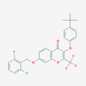 3-(4-tert-butylphenoxy)-7-[(2-chloro-6-fluorobenzyl)oxy]-2-(trifluoromethyl)-4H-chromen-4-one