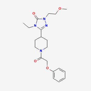 molecular formula C20H28N4O4 B2846766 4-乙基-1-(2-甲氧基乙基)-3-(1-(2-苯氧乙酰)哌嗪-4-基)-1H-1,2,4-三唑-5(4H)-酮 CAS No. 1797537-07-5
