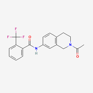 molecular formula C19H17F3N2O2 B2846774 N-(2-乙酰基-1,2,3,4-四氢异喹啉-7-基)-2-(三氟甲基)苯甲酰胺 CAS No. 955756-51-1