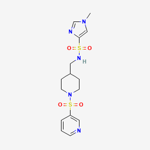 molecular formula C15H21N5O4S2 B2846775 1-methyl-N-((1-(pyridin-3-ylsulfonyl)piperidin-4-yl)methyl)-1H-imidazole-4-sulfonamide CAS No. 1448034-16-9