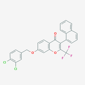 7-[(3,4-dichlorobenzyl)oxy]-3-(1-naphthyl)-2-(trifluoromethyl)-4H-chromen-4-one