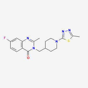 7-Fluoro-2-methyl-3-[[1-(5-methyl-1,3,4-thiadiazol-2-yl)piperidin-4-yl]methyl]quinazolin-4-one