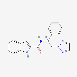 molecular formula C19H17N5O B2846782 N-(1-苯基-2-(2H-1,2,3-三唑-2-基)乙基)-1H-吲哚-2-甲酰胺 CAS No. 2034405-58-6