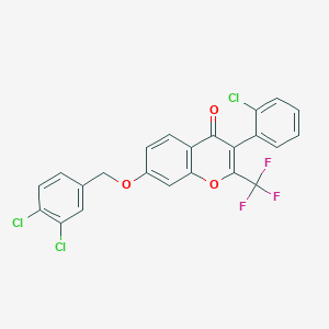 3-(2-chlorophenyl)-7-[(3,4-dichlorobenzyl)oxy]-2-(trifluoromethyl)-4H-chromen-4-one