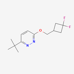 molecular formula C13H18F2N2O B2846791 3-Tert-butyl-6-[(3,3-difluorocyclobutyl)methoxy]pyridazine CAS No. 2199571-74-7
