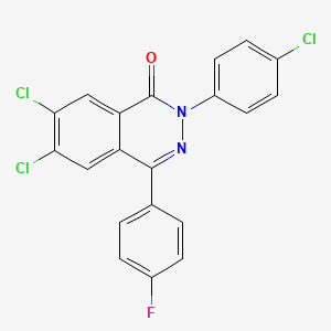 molecular formula C20H10Cl3FN2O B2846794 6,7-Dichloro-2-(4-chlorophenyl)-4-(4-fluorophenyl)phthalazin-1-one CAS No. 161716-25-2