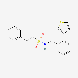 molecular formula C19H19NO2S2 B2846802 2-phenyl-N-(2-(thiophen-3-yl)benzyl)ethanesulfonamide CAS No. 1797323-00-2