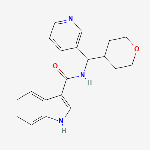 molecular formula C20H21N3O2 B2846804 N-(吡啶-3-基(四氢-2H-呋喃-4-基)甲基)-1H-吲哚-3-甲酰胺 CAS No. 2034592-81-7