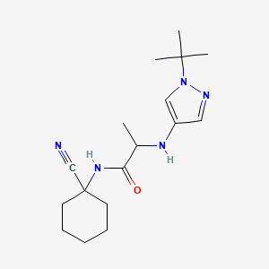 molecular formula C17H27N5O B2846808 2-[(1-叔丁基吡唑-4-基)氨基]-N-(1-氰基环己基)丙酰胺 CAS No. 1645316-48-8