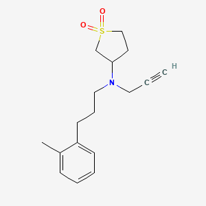 molecular formula C17H23NO2S B2846815 3-{[3-(2-Methylphenyl)propyl](prop-2-yn-1-yl)amino}-1lambda6-thiolane-1,1-dione CAS No. 1427700-40-0