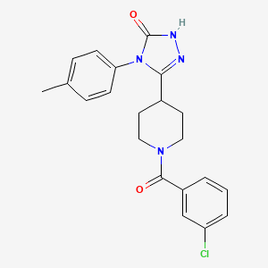 5-[1-(3-chlorobenzoyl)piperidin-4-yl]-4-(4-methylphenyl)-2,4-dihydro-3H-1,2,4-triazol-3-one