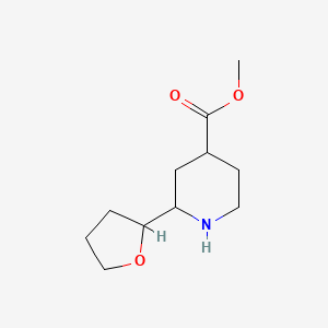molecular formula C11H19NO3 B2846819 Methyl 2-(oxolan-2-yl)piperidine-4-carboxylate CAS No. 2137739-14-9