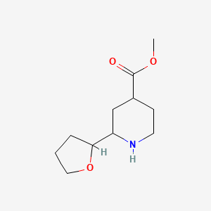 molecular formula C11H19NO3 B2846819 甲基-2-(氧杂环戊烷-2-基)哌啶-4-羧酸甲酯 CAS No. 2137739-14-9