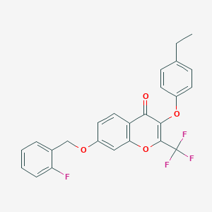 molecular formula C25H18F4O4 B284682 3-(4-ethylphenoxy)-7-[(2-fluorobenzyl)oxy]-2-(trifluoromethyl)-4H-chromen-4-one 