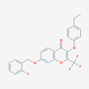 3-(4-ethylphenoxy)-7-[(2-fluorobenzyl)oxy]-2-(trifluoromethyl)-4H-chromen-4-one