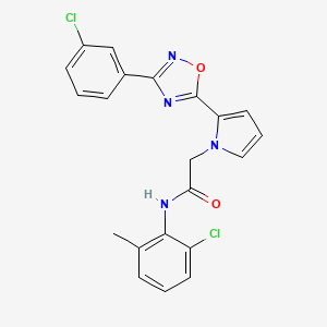 molecular formula C21H16Cl2N4O2 B2846824 N-(2-chloro-6-methylphenyl)-2-(2-(3-(3-chlorophenyl)-1,2,4-oxadiazol-5-yl)-1H-pyrrol-1-yl)acetamide CAS No. 2177450-05-2