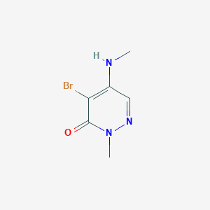 molecular formula C6H8BrN3O B2846830 4-bromo-2-methyl-5-(methylamino)pyridazin-3(2H)-one CAS No. 214556-05-5