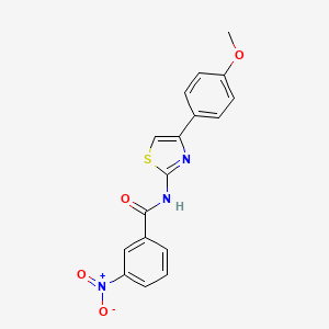 molecular formula C17H13N3O4S B2846832 N-[4-(4-甲氧基苯基)-1,3-噻唑-2-基]-3-硝基苯甲酰胺 CAS No. 361995-08-6