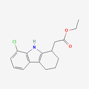 molecular formula C16H18ClNO2 B2846838 Ethyl 2-(8-chloro-2,3,4,9-tetrahydro-1H-carbazol-1-yl)acetate CAS No. 2126160-93-6