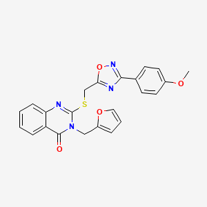 molecular formula C23H18N4O4S B2846845 3-(呋喃-2-基甲基)-2-(((3-(4-甲氧基苯基)-1,2,4-噁二唑-5-基甲基)硫)氢)喹唑啉-4(3H)-酮 CAS No. 946215-38-9