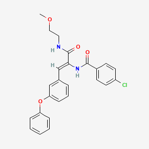 molecular formula C25H23ClN2O4 B2846848 (Z)-4-chloro-N-(3-((2-methoxyethyl)amino)-3-oxo-1-(3-phenoxyphenyl)prop-1-en-2-yl)benzamide CAS No. 432011-76-2