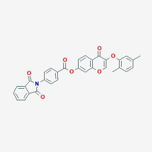 3-(2,5-dimethylphenoxy)-4-oxo-4H-chromen-7-yl 4-(1,3-dioxo-1,3-dihydro-2H-isoindol-2-yl)benzoate