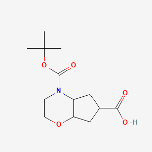 4-[(2-Methylpropan-2-yl)oxycarbonyl]-3,4a,5,6,7,7a-hexahydro-2H-cyclopenta[b][1,4]oxazine-6-carboxylic acid