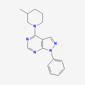 molecular formula C17H19N5 B2846858 4-(3-Methylpiperidin-1-yl)-1-phenylpyrazolo[3,4-d]pyrimidine CAS No. 393845-20-0