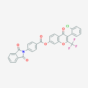molecular formula C31H15ClF3NO6 B284686 3-(2-chlorophenyl)-4-oxo-2-(trifluoromethyl)-4H-chromen-7-yl 4-(1,3-dioxo-1,3-dihydro-2H-isoindol-2-yl)benzoate 