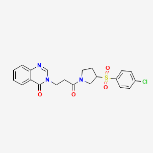 3-(3-(3-((4-chlorophenyl)sulfonyl)pyrrolidin-1-yl)-3-oxopropyl)quinazolin-4(3H)-one