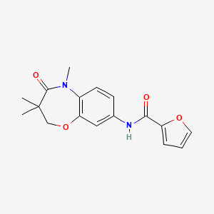 molecular formula C17H18N2O4 B2846865 N-(3,3,5-trimethyl-4-oxo-2,3,4,5-tetrahydrobenzo[b][1,4]oxazepin-8-yl)furan-2-carboxamide CAS No. 921867-83-6