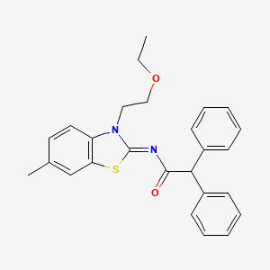 N-[3-(2-ethoxyethyl)-6-methyl-1,3-benzothiazol-2-ylidene]-2,2-diphenylacetamide