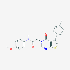 molecular formula C22H19N3O3S B284691 N-(4-methoxyphenyl)-2-(5-(4-methylphenyl)-4-oxothieno[2,3-d]pyrimidin-3(4H)-yl)acetamide 