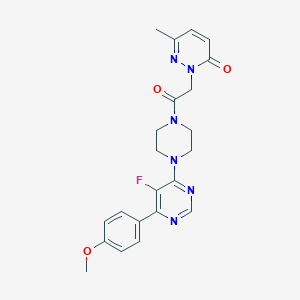 2-[2-[4-[5-Fluoro-6-(4-methoxyphenyl)pyrimidin-4-yl]piperazin-1-yl]-2-oxoethyl]-6-methylpyridazin-3-one