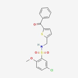 molecular formula C19H16ClNO4S2 B2846916 N-((5-苯甲酰噻吩-2-基)甲基)-5-氯-2-甲氧基苯磺酰胺 CAS No. 1797245-85-2