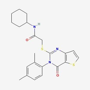 N-cyclohexyl-2-{[3-(2,4-dimethylphenyl)-4-oxo-3,4-dihydrothieno[3,2-d]pyrimidin-2-yl]sulfanyl}acetamide